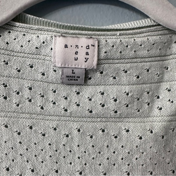 A New Day Light Green Cardigan Long Sleeve Buttons Size Large - Picture 4 of 6